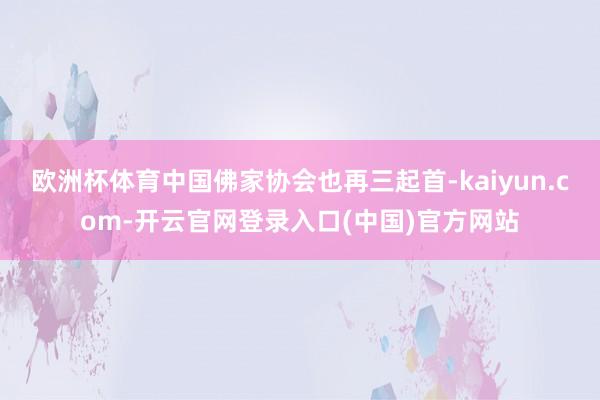 欧洲杯体育中国佛家协会也再三起首-kaiyun.com-开云官网登录入口(中国)官方网站