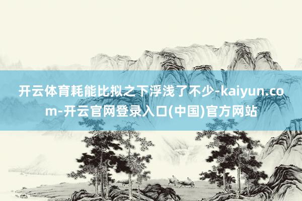 开云体育耗能比拟之下浮浅了不少-kaiyun.com-开云官网登录入口(中国)官方网站
