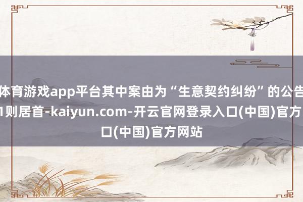 体育游戏app平台其中案由为“生意契约纠纷”的公告以11则居首-kaiyun.com-开云官网登录入口(中国)官方网站