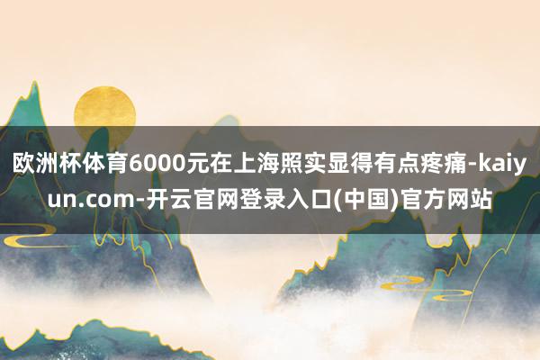 欧洲杯体育6000元在上海照实显得有点疼痛-kaiyun.com-开云官网登录入口(中国)官方网站