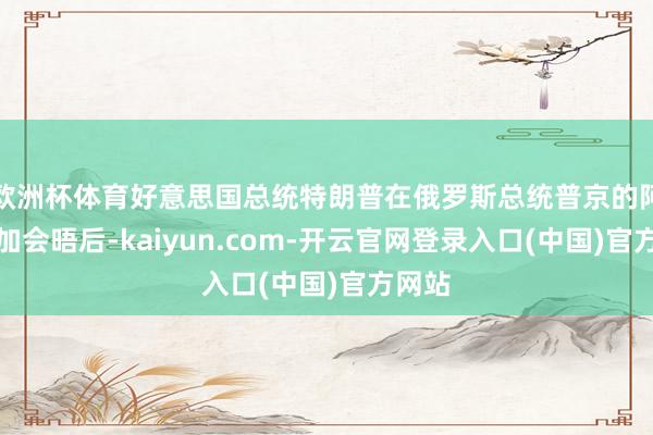 欧洲杯体育好意思国总统特朗普在俄罗斯总统普京的阿拉斯加会晤后-kaiyun.com-开云官网登录入口(中国)官方网站